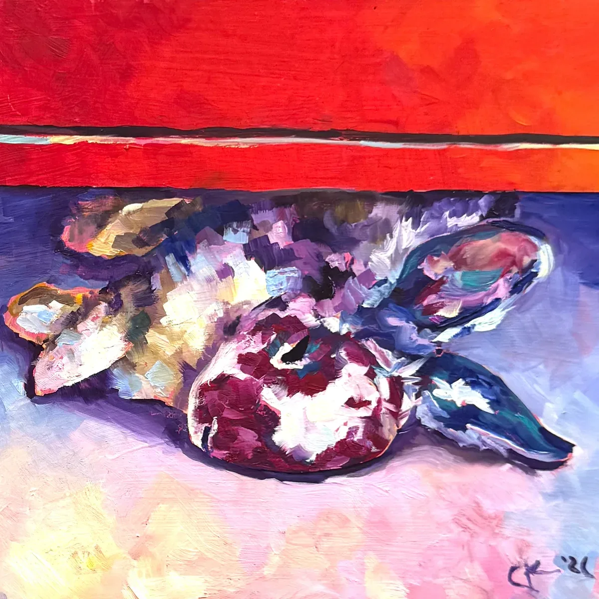 Cloud (In Memory of) by Chelsea Klukas, oil on canvas panel, 8 × 8 in