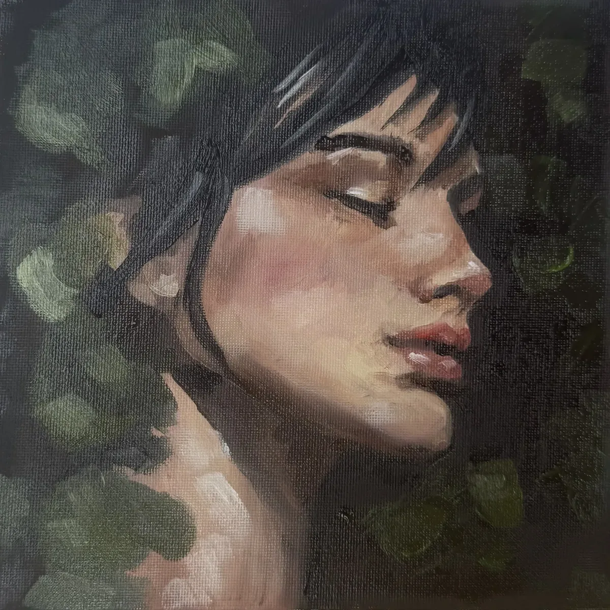 Up Close II by Chelsea Klukas, oil on canvas, 8 × 8 in