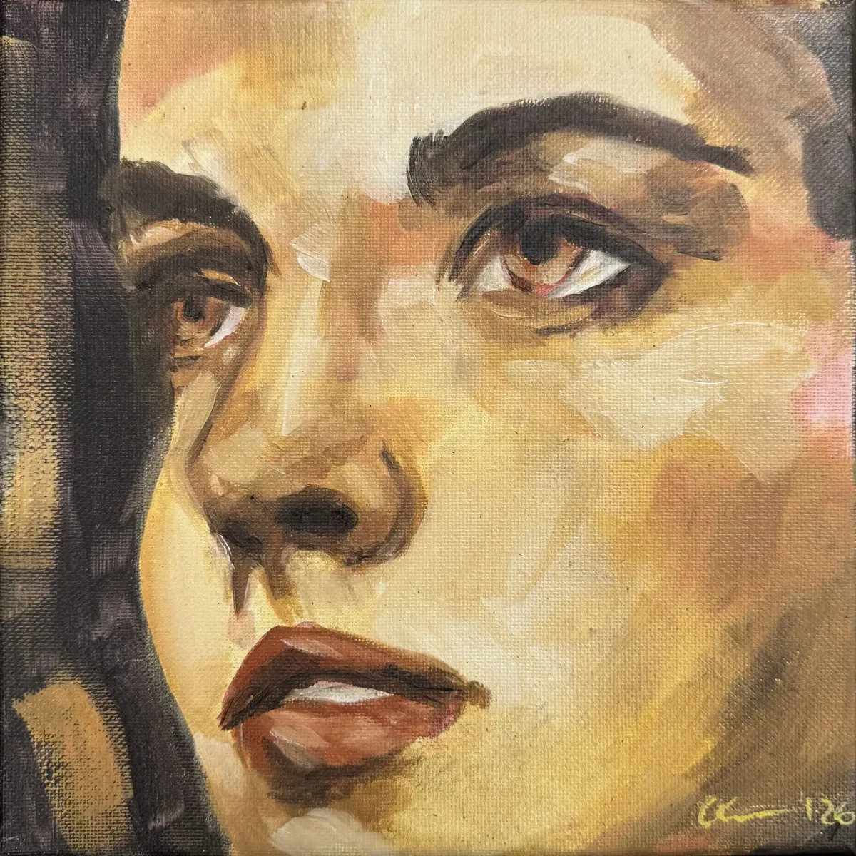 Up Close III by Chelsea Klukas, oil on canvas, 8 × 8 in