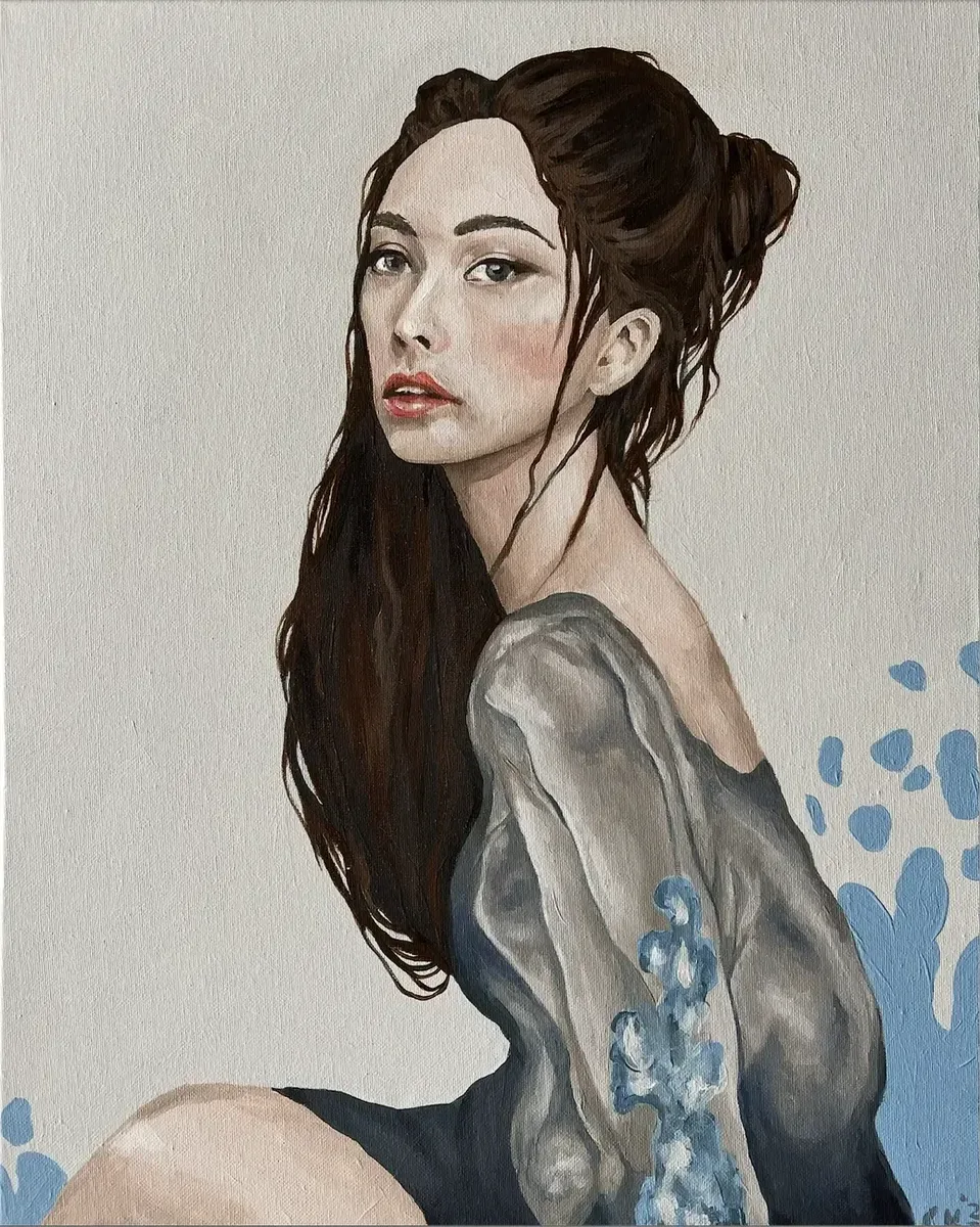 Quietly Becoming by Chelsea Klukas, acrylic on canvas, 18 × 20 in